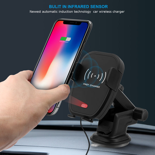 Qi certificated,Automatic Infrared Car charger, 7.5W/10W fast